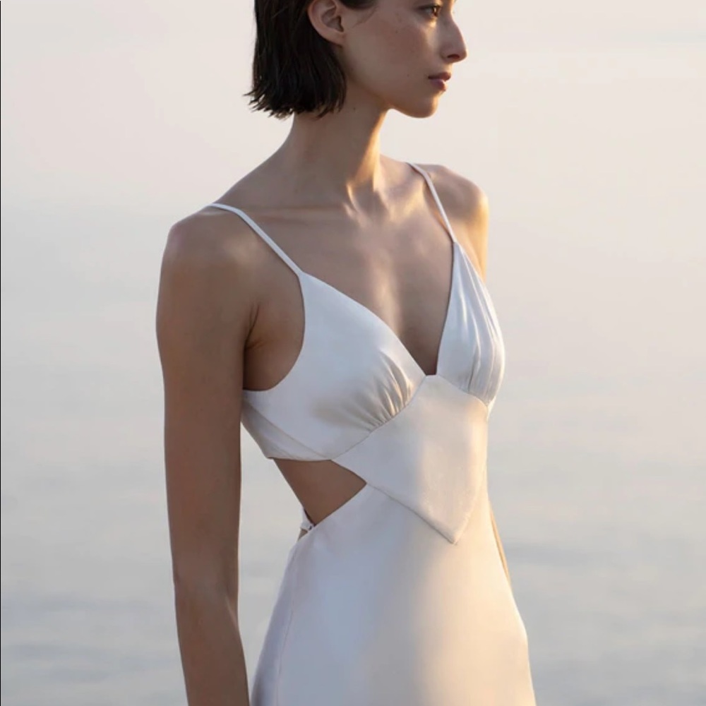 Shona Joy - LA LUNE BACKLESS MIDI DRESS - CREAM NWT